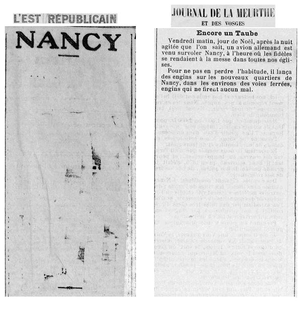 Liens les cartes de Nancy hier